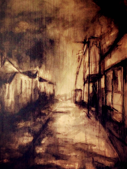 Before the Heat Breaks by Sarah Nelson | Ink on birch panel Before the Heat Breaks